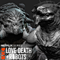 Love Death & Robots - Sonnie's Edge - Beasties, Ben Erdt : I'm happy to share a few clay renders of the Love Death & Robots beasties created for the Sonnie's Edge episode.
For Khanivore, I received a beautifully modeled production mesh from Adel B
