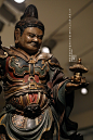 2017.2.9 旧金山亚洲艺术博物馆 日本 江户时代（1615~1868） 毗沙门天立像 最优秀的是天王脚下踩的小鬼，那不屈、不耐烦又无奈的小眼神绝了 ​​​​