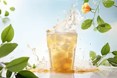 丝滑的原味奶茶牛奶饮品摄影图片