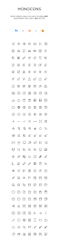 Monocons : Pixel perfect thin vector icons