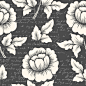 Vector flower seamless pattern element with ancient text.