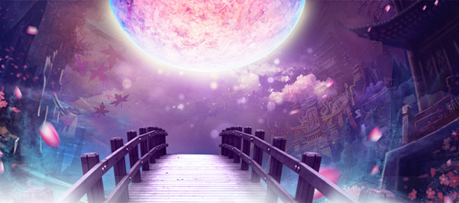 淘宝古风浪漫中国风紫色背景 花瓣 魔幻 ...
