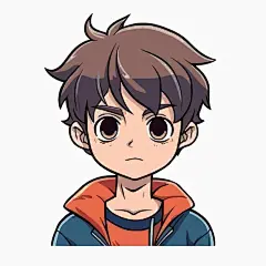 矢量青年动漫风格人物矢量设计动漫男孩
