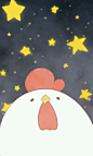 小鸡仔 可爱 手绘 插画 星空 动画 GIF（原图非原创）
