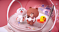 3D animation  brown bubble Character Grabit linefriends motion graphics  Philips Promotion