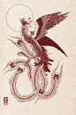夢溪筆談-朱雀：四方取象，蒼龍、白虎、朱雀、龜蛇。唯朱雀莫知何物，但鳥謂朱者，羽族赤而翔上，集必附木，此火之象也。