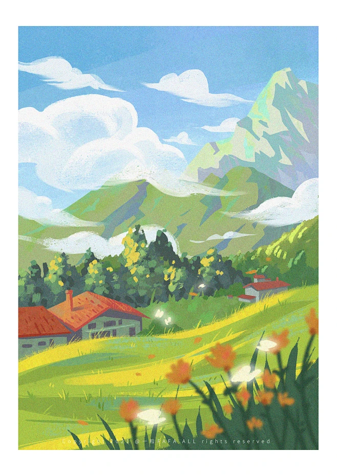 cartoon ILLUSTRATION light and shadow-花瓣网