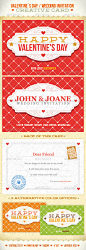 Valentine's Day And Wedding Invitation Postcard - GraphicRiver中国交流平台