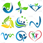 Set of colorful healthy icon symbol for element de