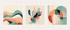 极简抽象海报 | 图源免费矢量文件 |  点击来源直接获取大图文件 |骨背景上简约手绘墙艺术的柔和色彩组合。用于海报、婚礼卡片、封面设计、横幅等的现代几何优雅抽象壁纸集 矢量插图