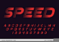 Speed halftone font Comic gradient design Modern letters and numbers Vector alphabet