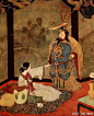 《一千零一夜》中的短篇故事《巴杜拉公主》，讲述了一个波斯王子与中国公主通过梦境相恋，终成眷属的故事。法国近代著名插画家埃德蒙·杜拉克（Edmund Dulac）绘制。
