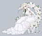 花嫁 婚纱 少女 白玫瑰