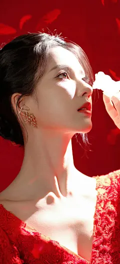 美女壁纸—一袭红裙的刘些宁...@霁枫壁纸美图的动态