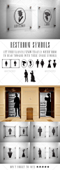 Restroom Vector Symbols - People Characters