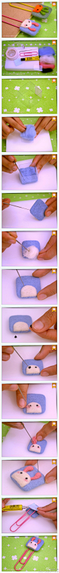 Neko Meow‘s clip tutorial--wool felt,easy charming！ Neko Meow的羊毛毡书夹教程，简单易学，轻轻松松创造可爱！（http://t.cn/8sck7Z5)）