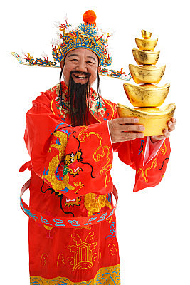 财神爷拿着金元宝