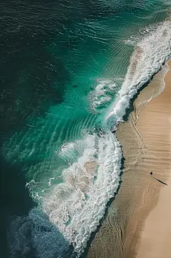 AI数字艺术创意大海沙滩海滩摄影图壁纸-众图网