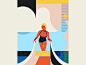 Summer season pantone poster girl illustration adobe illustrator illustration vector illustrator beach sea swimming pool swimsuit swimming sunny san francisco summer