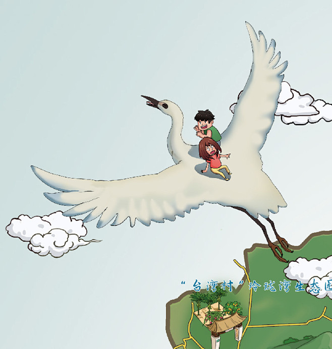 西塞山手绘地图_景区_小鹿导游