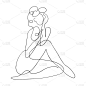 Outline illustration of woman body