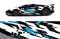 Sports Car Wrapping Decal Design vector