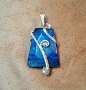 Lapis Necklace Pendant Hand Wire Wrapped and by KarasKreations101@北坤人素材