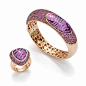 Pink gold and amethyst bracelet and ring by Roberto Coin@北坤人素材