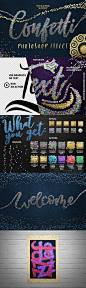 五彩纸屑Photoshop动作集 ✨ Confetti Photoshop Actions Set 