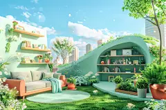 微立体家居电商模型户外场景