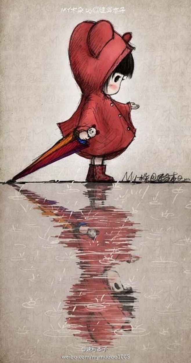 木朵故事雨衣20120801雨又下了一天傍晚太阳躲在云彩后终于露出了脸