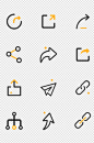 分享链接箭头多色线性icon图标免扣元素