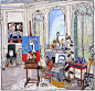 【英国艺术家Damian Elwes 笔下大师们的工作室】 