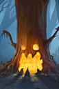 The Pumpkin Tree : My latest portfolio piece, just for fun on Halloween.