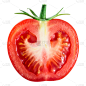 背景分离,西红柿,一半的,白色,分离着色,剪贴路径,蔬菜,矢状,横截面,部分
