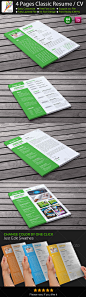 4 Pages Classic InDesign Resume 简历模板企业手册形象设计素材-淘宝网
