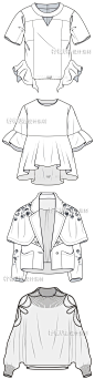 154 新款女装款式连衣裙T恤衬衫服装设计线稿练习素材动漫服饰-淘宝网