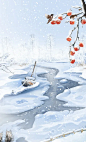 立冬雪景节气插画插画下载