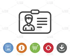 ID卡线路图标。用户配置文件的迹象。