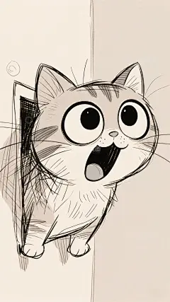 手机壳壁纸素材Q版手绘猫2高清模板免费下载-趣麦麦图