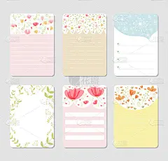 design elements for notebook, diary, stickers and 