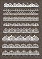 A set of 8 detailed lace borders specially made for scrapbooking and invites / wedding! The set contains 8 lace borders in white. The brushes are grouped in a single set and are dark grey. The set is useful for those who use Illustrator as well and for th