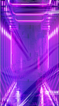 紫色赛博朋克酸性3D场景C4D背景
