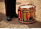 Close-Up of Royal Guard Standing Next to Drum at Buckingham Palace London