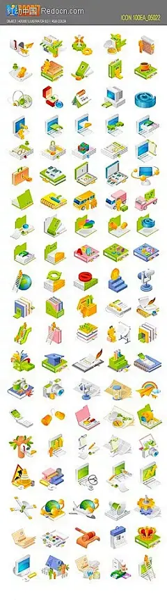 商务办公立体图形图标AI|背景画|公共标志|公共图标|矢量素材|矢量图形|手绘画|手绘图形|水彩画|图标|图形|图形图案|图形图标|线描画
