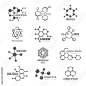 Molecular logo. Chemistry dna molecule scientific structure atom business brand vector concept. Illustration of molecular chemistry, dna logo, molecule structure