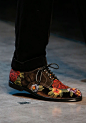 Needlepoint embroidered shoes from #dolcegabbana Winter 2014 collection