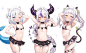 #ホロライブ クソガキ3人 - ぽこぽこ的插画