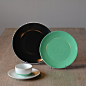 盘子套装 简约现代装饰盘陶瓷 家居新房餐橱柜台面装饰绿色黑色-善木良品