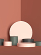 Abstract scene geometry shape podium rendering